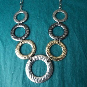 2/10$ Round links necklace multiple tones